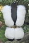 White Shadow Fox and black Leather Vest